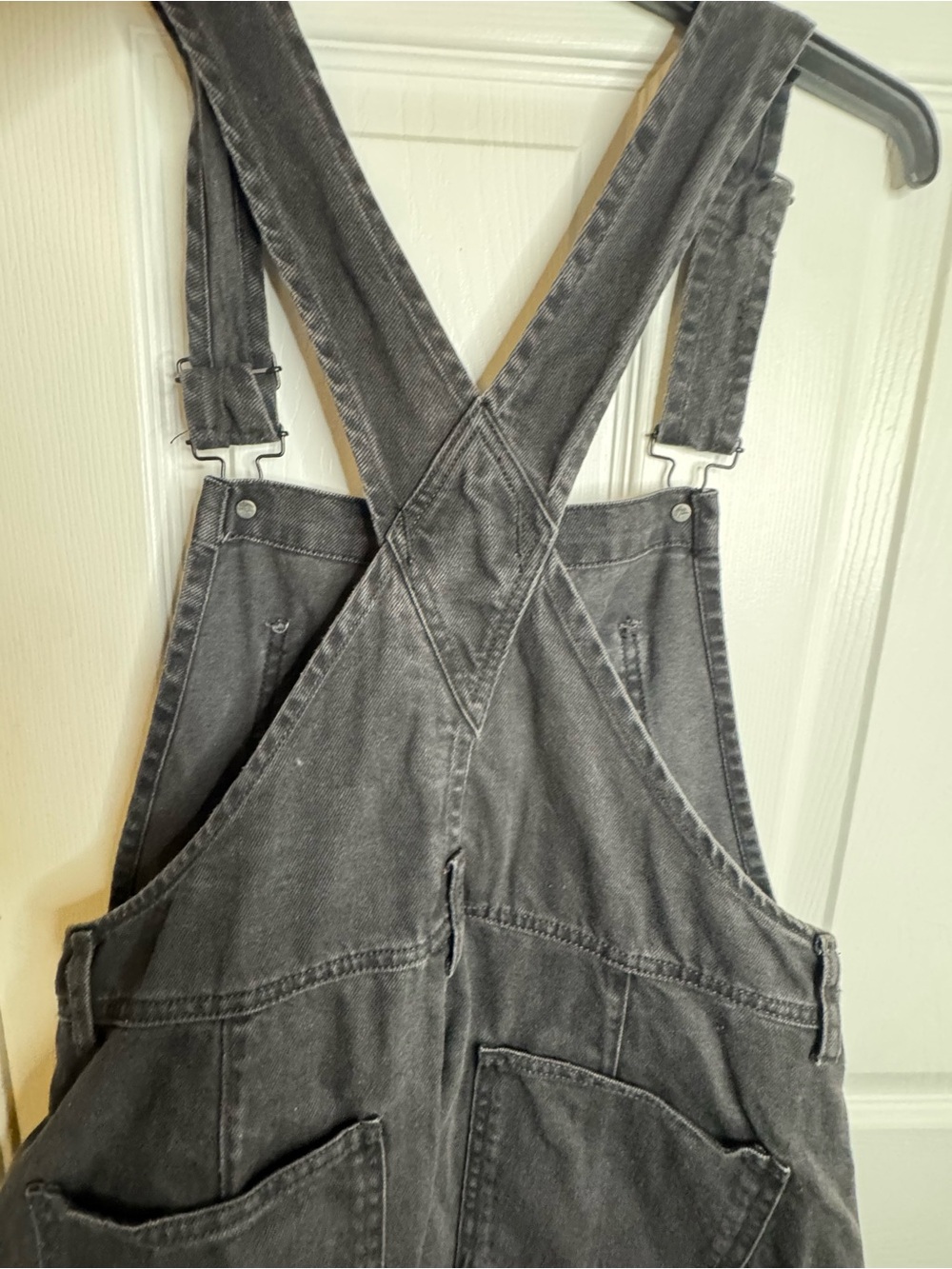 Free People Black Denim Short Overalls Romper - Picture 5 of 6